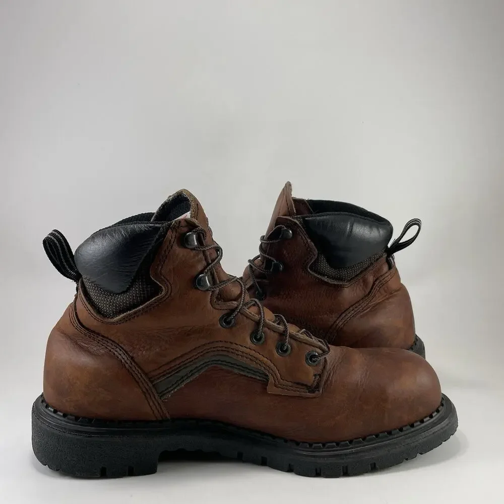 Red Wing 2226 Mens Size 10 D Brown Leather Lace Up Work Safety Steel Toe Boots